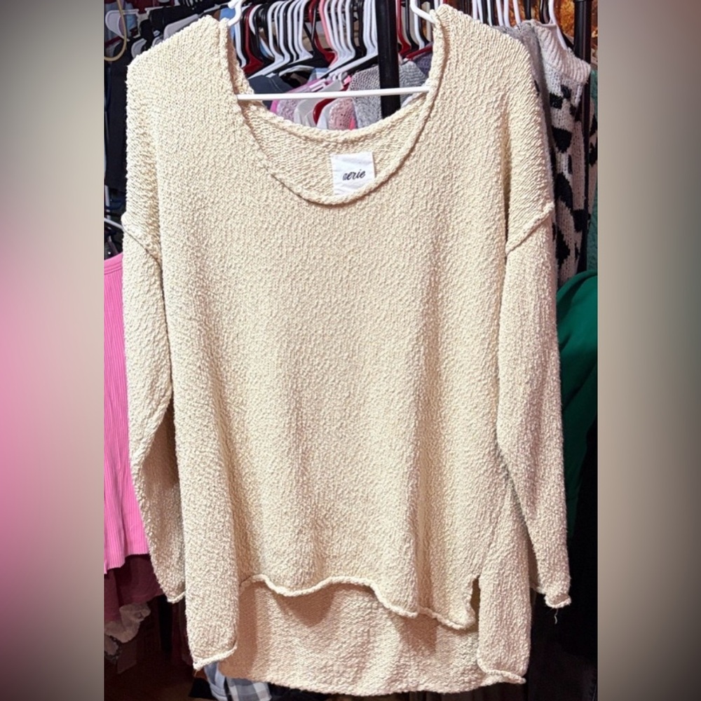 aerie Cream Textured Cozy Sweater